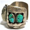 Image 3 : Old Pawn Turquoise Sterling Silver Cuff Bracelet Women's Watch with Timex Face