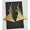 Image 1 : Navajo Pressed Teepee Brass Earrings - Virgil Reader