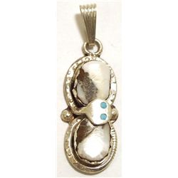 Zuni Wild Horse Sterling Silver Snake Pendant - Effie Calavaza