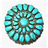 Image 1 : Navajo Turquoise Petit Point Cluster Sterling Silver Buckle - Juliana Williams