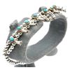 Image 1 : Navajo Turquoise Sterling Silver Squash Blossom Bracelet - Larry Curley