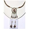 Image 2 : Zuni Coral Hanger Pendant Necklace & Earrings Set