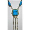 Image 2 : Navajo Valley Blue Turquoise Sterling Silver Necklace - Running Bear