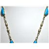 Image 3 : Navajo Valley Blue Turquoise Sterling Silver Necklace - Running Bear