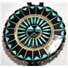 Image 1 : Zuni Multi-Stone Sterling Silver Bolo Tie - Ben & Shirley Tzuni