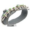 Image 1 : Navajo Green Turquoise Sterling Silver Squash Blossom Bracelet - Larry Curley