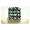 Image 1 : Navajo Turquoise Dots Sterling Silver Women's Ring - Irene J