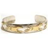 Image 1 : Navajo 12k Gold Fill Horses over Sterling Silver Cuff Bracelet - Virgil Reader