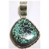 Image 1 : Navajo Spider Web Kingman Turquoise Sterling Silver Pendant - Eugene Belone