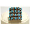 Image 1 : Navajo Turquoise Dots Sterling Silver Men's Ring - Irene J