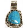 Image 1 : Navajo Kingman Turquoise Sterling Silver Pendant - Vivian Jones