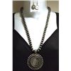 Image 1 : Navajo Sterling Silver Multi-Coin Necklace & Earrings Set - Paul Livingston