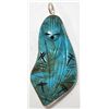 Image 1 : Zuni Turquoise Corn Maiden Fetish Sterling Silver Pendant & Pin - Chad Quandelacy & Valerie Comosona