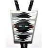 Image 1 : Zuni Multi-Stone Large Trapezoid Sterling Silver Bolo Tie - Charlotte Dishta