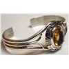 Image 2 : Navajo Citrine Sterling Silver Cuff Bracelet - Eugene Belone