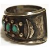 Image 3 : Vintage Old Pawn Navajo Turquoise Sterling Silver Tapering Cuff Bracelet