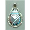 Image 1 : Zuni Multi-Stone Egg Shape Pendant
