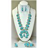 Image 1 : Navajo Sleeping Beauty Turquoise Light Squash Blossom 4-Piece Set - Mary Ann Spencer