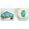 Image 3 : Navajo Sleeping Beauty Turquoise Light Squash Blossom 4-Piece Set - Mary Ann Spencer