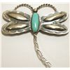 Image 1 : Navajo Turquoise Sterling Silver Dragonfly Pin - Tim Yazzie
