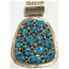 Image 1 : Navajo Turquoise Cluster Sterling Silver Pendant - Derrick Yazzie