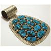 Image 2 : Navajo Turquoise Cluster Sterling Silver Pendant - Derrick Yazzie