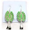 Image 1 : Navajo Green Turquoise Large Tree Earrings