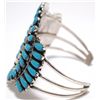 Image 3 : Navajo Turquoise Needlepoint Cluster Sterling Silver Cuff Bracelet - Juliana Williams