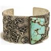 Image 1 : Navajo Spider Web Turquoise Sterling Silver Tufa Cast Cuff Bracelet - Philander B Begay