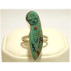 Zuni Turquoise Maiden Sterling Silver Women's Ring - Chad Quandelacy & Valerie Comosona