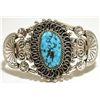 Image 1 : Navajo Spider Web Kingman Turquoise Sterling Silver Cuff Bracelet - Mary Ann Spencer