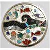Image 1 : Zuni Multi-Stone Serpent & Animals Sterling Silver Pendant & Pin - Rudell & Nancy Laconsello