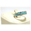 Image 2 : Zuni Turquoise Inlay Sterling Silver Men's Ring - Jim Haloo