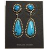 Image 1 : Old Pawn Zuni Sleeping Beauty Turquoise Sterling Silver Earrings - Robert & Bernice Leekya