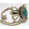 Image 2 : Old Pawn Navajo Spider Web Turquoise Sterling Silver Cuff Bracelet - WBH