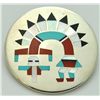 Image 1 : Zuni Multi-Stone Rainbow Kachina Pendant & Pin - Fred & Lolita Natachu