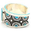 Image 2 : Navajo Turquoise Sterling Silver Cuff Bracelet - Michael Perry