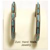 Image 1 : Zuni Turquoise Sterling Silver 3/4 Ring Post Earrings - Shirley Quam