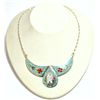 Image 1 : Zuni Multi-Stone Owl Sterling Silver Necklace - Dennis & Nancy Edaakie