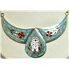 Image 2 : Zuni Multi-Stone Owl Sterling Silver Necklace - Dennis & Nancy Edaakie
