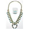 Image 1 : Navajo Sleeping Beauty Turquoise Large Necklace & Earrings Set - Phil & Lenore Garcia