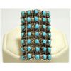 Image 1 : Zuni Turquoise Dots Sterling Silver Women's Ring - Lorene Tucson