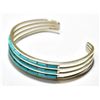 Image 2 : Zuni Turquoise Sterling Silver Cuff Bracelet - Anselm Wallace