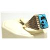 Image 2 : Navajo Sleeping Beauty Turquoise Sterling Silver Men's Ring - Ray Jack