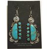 Image 1 : Navajo Turquoise Sterling Silver French Hook Earrings - Dean Brown