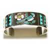Image 1 : Zuni Blue Bird Inlay Sterling Silver Cuff Bracelet - Rudell & Nancy Laconsello