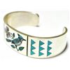 Image 2 : Zuni Blue Bird Inlay Sterling Silver Cuff Bracelet - Rudell & Nancy Laconsello