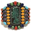 Image 1 : Old Pawn Navajo Multi-Stone Sterling Silver Cuff Bracelet - Kirk Smith
