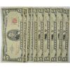 Image 1 : ( 10 ) AVERAGE CIRCULATED U.S. $5.00  RED SEAL NOTES, ALL ARE COMPLETE