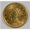 Image 1 : 1902    $2 1/2 gold   solid BU   est $350-$360